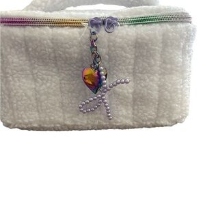 White teen girls Accessory Bag with Heart Charm / items included